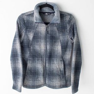 The North Face Women's‎ Grey Plaid Fleece Jacket Plush Soft Size Small